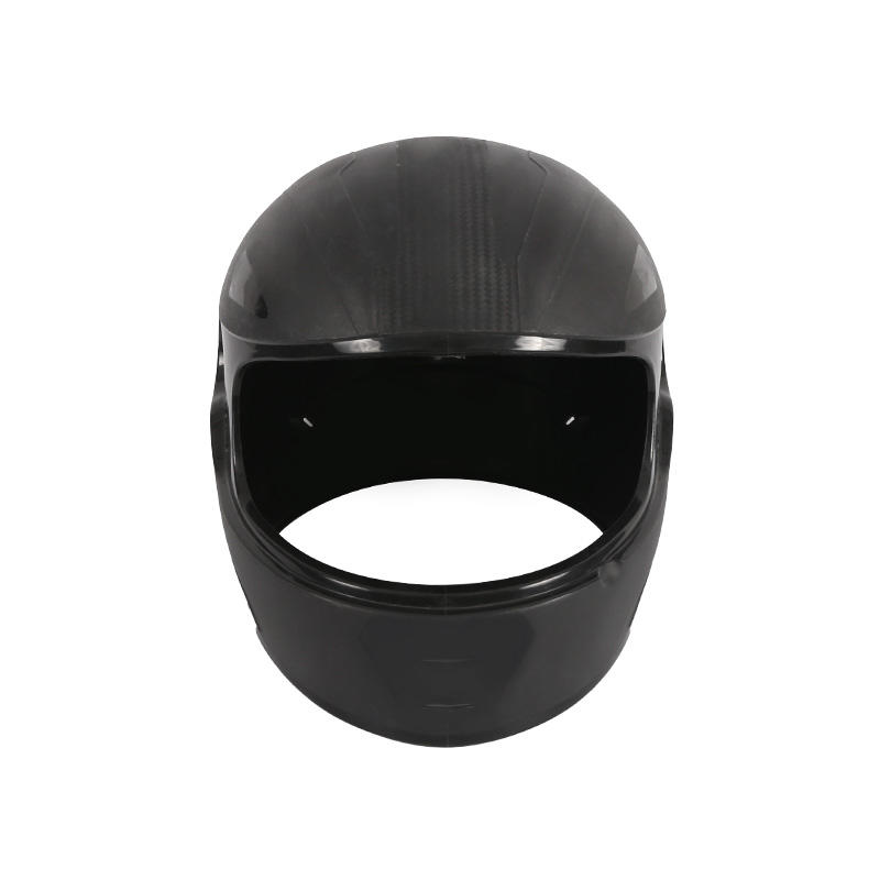 Motorcycle integrated helmet with wind shield mould